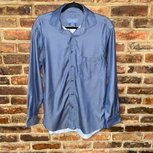 Joseph Abboud Indigo Blue Long Sleeve Button Down Shirt Men's Size 16 32/33 - Picture 1 of 5